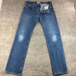 Vintage Levi's 501 Men's 34x35 Straight Leg Button Fly Blue Denim Jeans